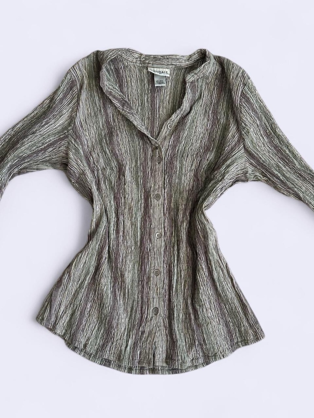 Essentials Gray Striped Button-Down Shirt